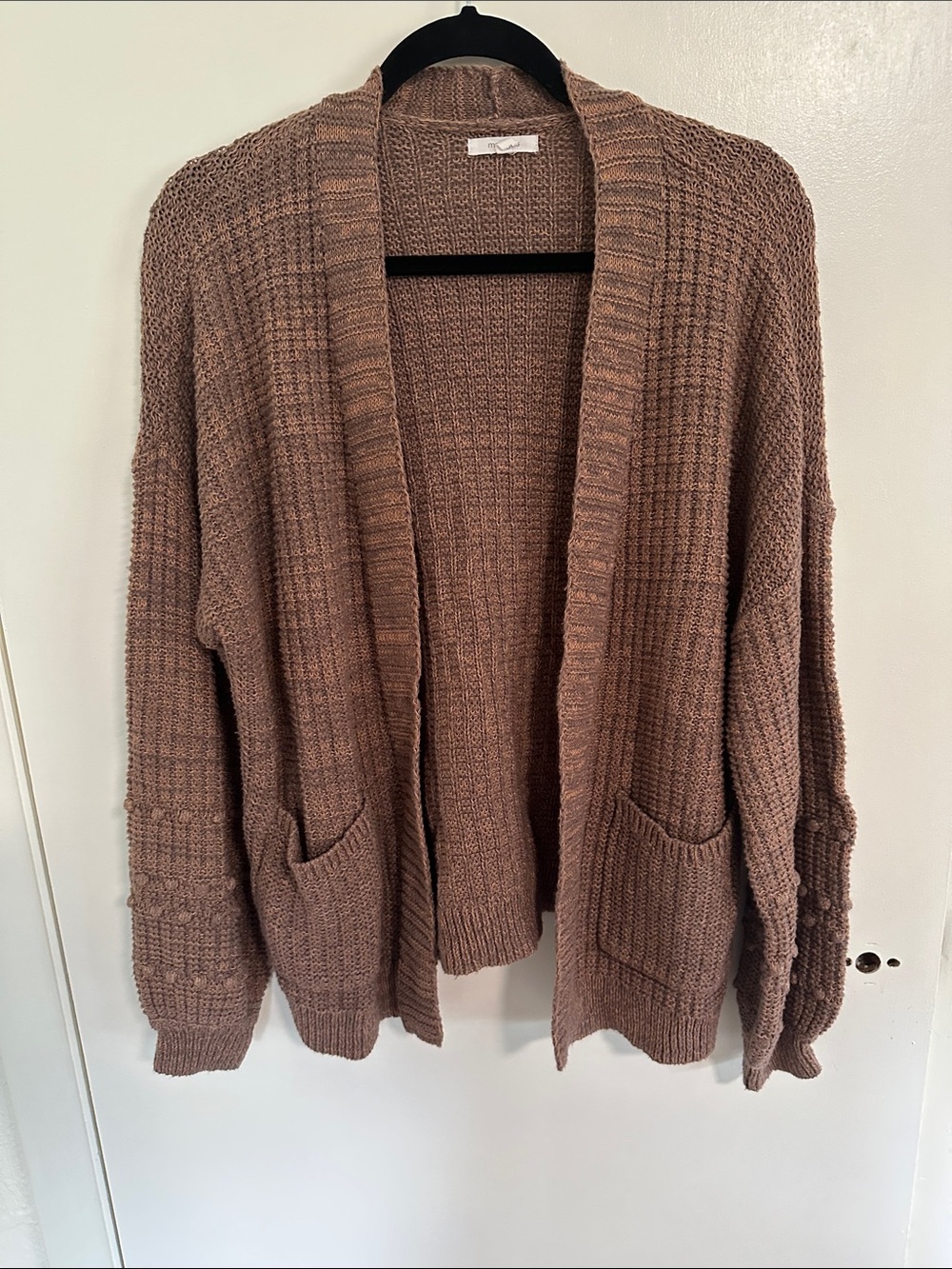 Maurices Chunky Open-Front Cardigan in  Brown Size XL